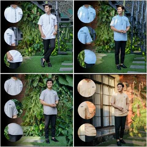 Juragan Kurta - Baju koko terbaru simpel dan keren anti kusut lengan pendek motif fajar