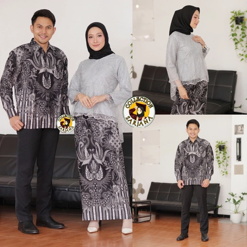 Terbaru - Batik Couple Andhini Kebaya Couple Brukat