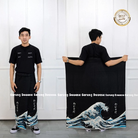 Khisna collection - Sarung DEWASA MOTIF GELOMBANG laut