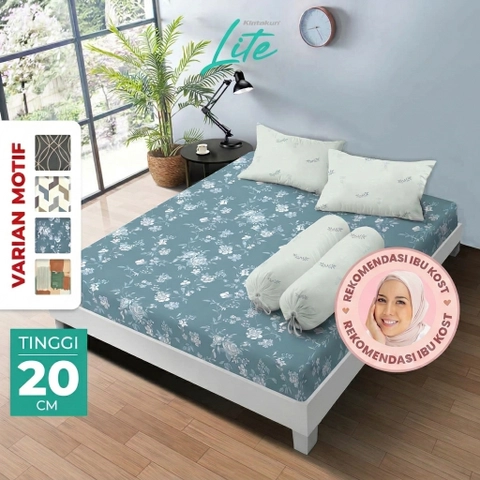 Kintakun - Kintakun Lite Sprei Set 160x200 Queen FItted T20 Fitted Motif Bunga Minimalis Aesthetic 5in1