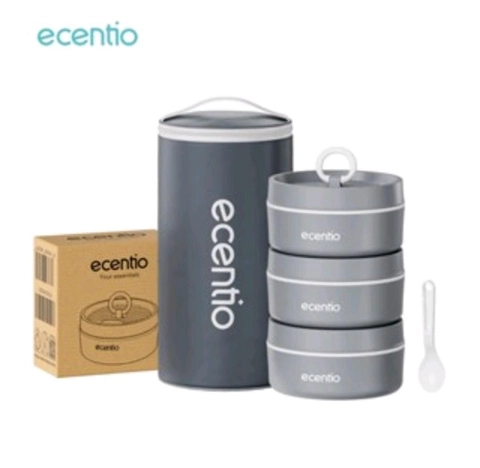 Rizki Electronics - Ecentio 3pcs Kotak Makan Stainless Steel Bulat
