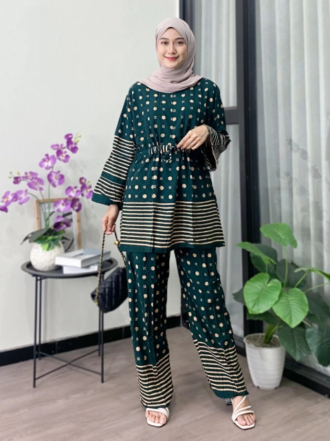 Batik Ayodha - SETELAN CELANA PANJANG FAHIRA ALLSIZE LD 120CM