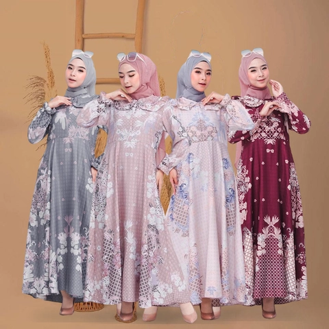Jembar - Maxy Dress Sutra Silk Premium Busui Standard Size