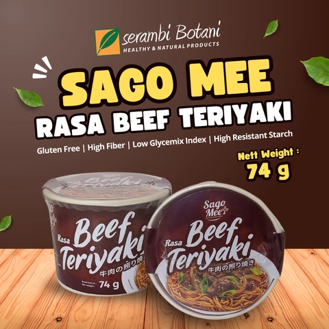 SERAMBI BOTANI - Sago Mee Mie Instan Cup Rasa Beef Teriyaki Gluten Free
