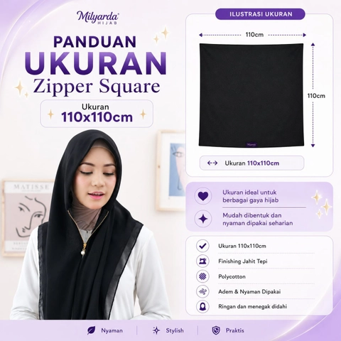 Milyarda Hijab - Hijab Zipper Square Milyarda Hijab