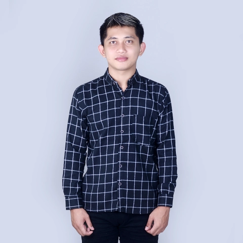MALLVOSE - Kemeja Flanel Pria Lengan Panjang Flanel KF05 Motif Kotak Terbaru