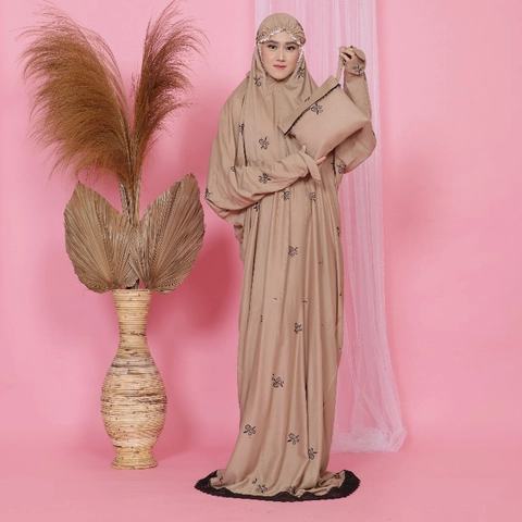 Mukena Terusan Bordir Dewasa Bordir Terusan Motif Soroja