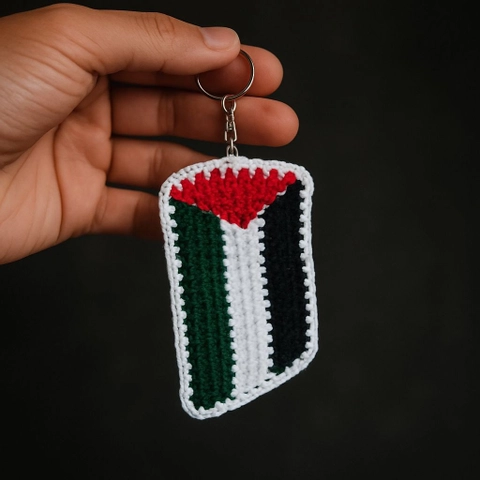 Henfa.id - Tas wanita hiasan/Gantungan Kunci/Gantungan Tas/Bendera Palestina/Henfa/Rajut