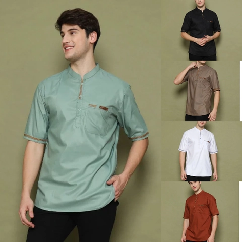 Khisna collection - Baju koko pria dewasa lengan pendek bagus banget simpel terbaru motif sakka