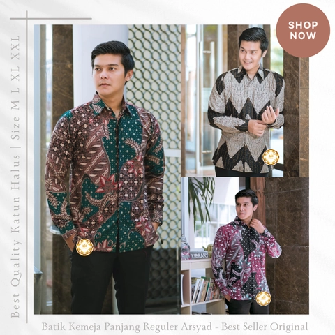 Rambe Batik Indonesia - Batik Kemeja Panjang Reguler Arsyad Best Seller Original