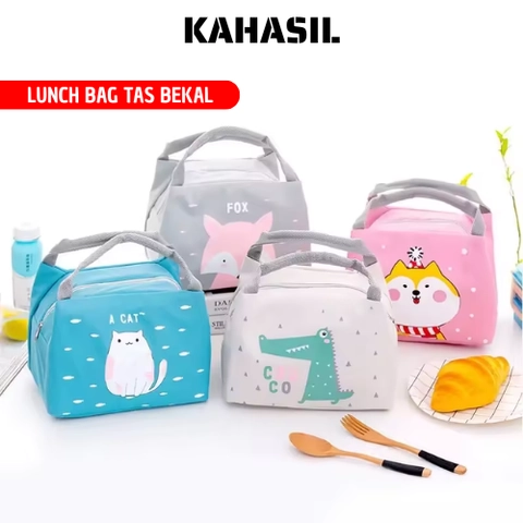 KAHASIL - Tas Bekal Lunch Bag Tempat Penyimpanan Makanan Anak Sekolah Karakter
