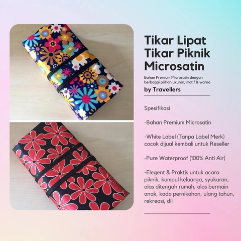 Travellers - Tikar Lipat Tikar Piknik Microsatin Waterproof Uk 150 x 300 cm