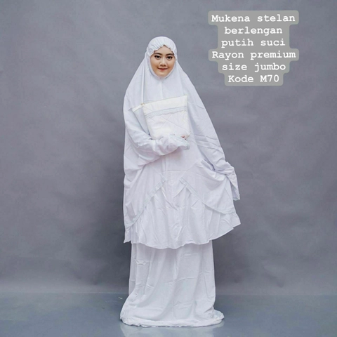 Khisna collection - Mukena setelan stella bahan adem berlengan cocok buat umroh dan haji