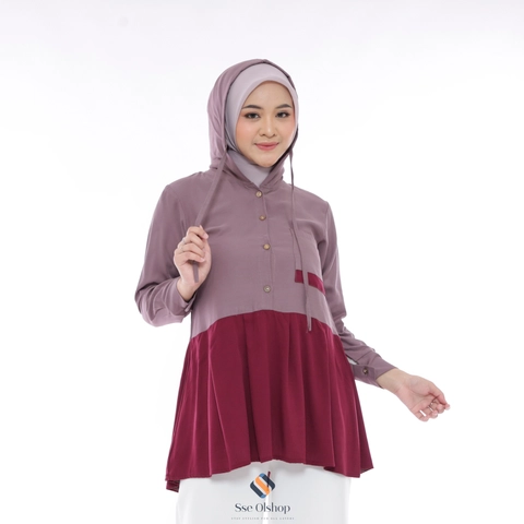 Sseolshop - Eliya baju atasan wanita terbaru blouse rayon twill kasual kekinian jumbo