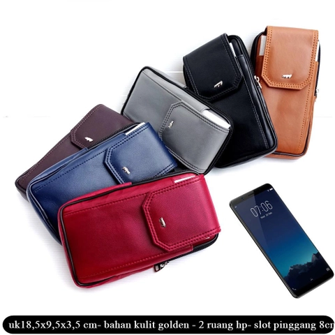 Lanc Fashion - Dompet Resleting Kulit Emperor HP Kombinasi 2 Ruang