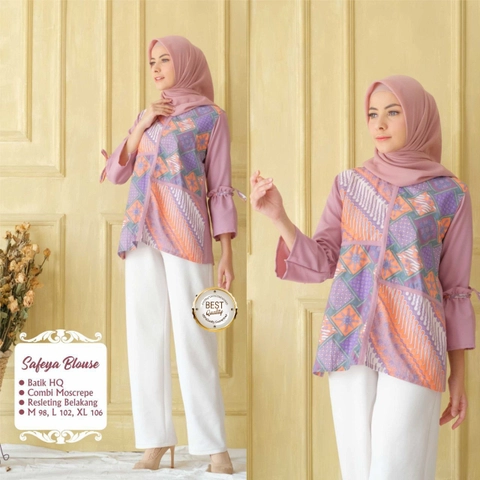 Kois Batik - Baju Atasan Batik wanita blouse kombinasi muslim