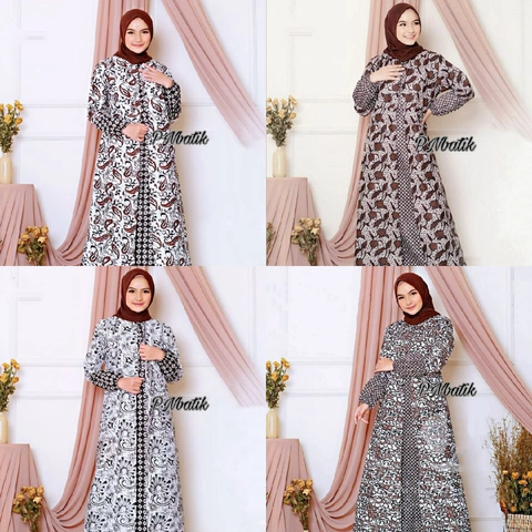 Batik Alfin - Gamis Batik Wanita Cantik model kekinia terabaru nyaman Di pakai gamis muslim