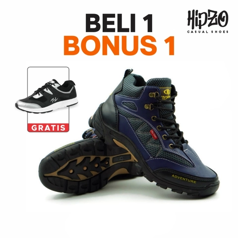 Hipzo - HIPZO BUY 1 GET 1 Sepatu Hiking M032 FREE Sneakres M060 Casual