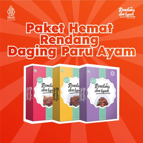 Rendang Den Lapeh - Rendang Den Lapeh Paket Hemat (Daging Paru Ayam) Rendang Padang Asli Murah