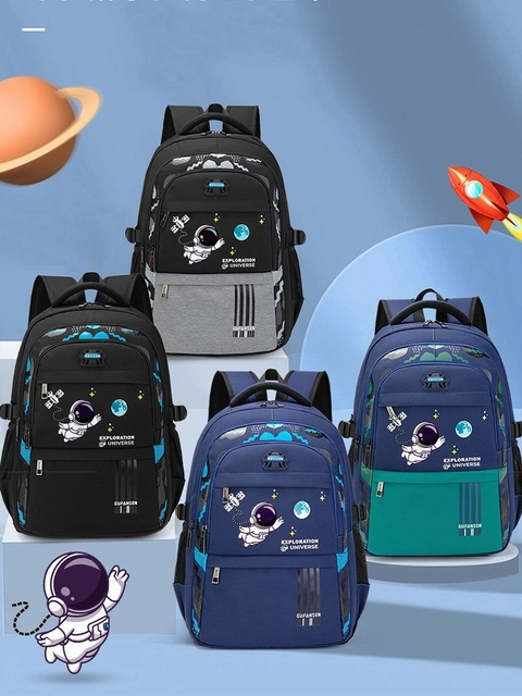 Alcaff - Tas Ransel Sekolah Anak Laki -Laki SD / SMP Astronot Exploration