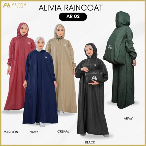 Alivia House - Alivia Raincoat AR02 - Jas hujan gamis muslimah jas hujan wanita
