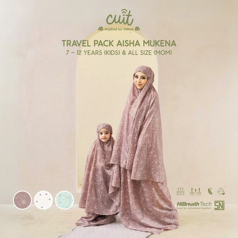 Kintakun Baby - [RAYA SERIES] KINTAKUN BABY X CUIT Aisha Mukena Motif Travel Pack Mom Kids Ibu dan Anak
