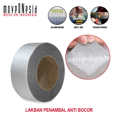 Moveonesia - Lakban Penambal Anti Bocor Aluminium Foil Tape Waterproof Lem Perekat Serbaguna Tahan Panas