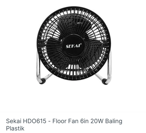 Mumtazqu Store - sekai HDO615 kipas angin 6in