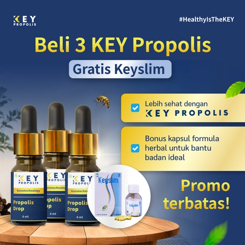 KEY Propolis Official - [Free Gift Kapsul Keyslim] Bundle 3pcs Propolis Key drop