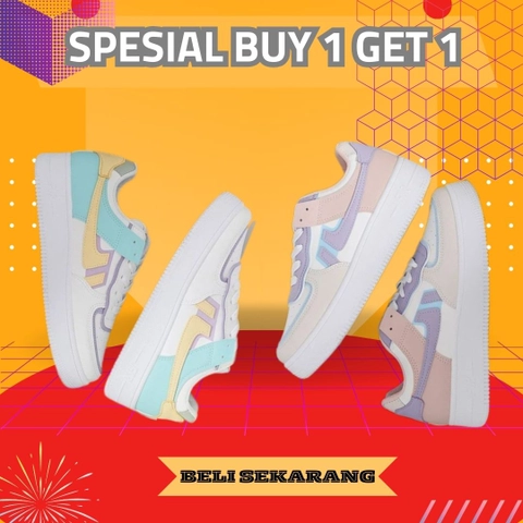 LUXIA - Buy 1 Get 1 Sepatu Kets Sneakers Wanita New Trendy Korean Shoes BSE-02
