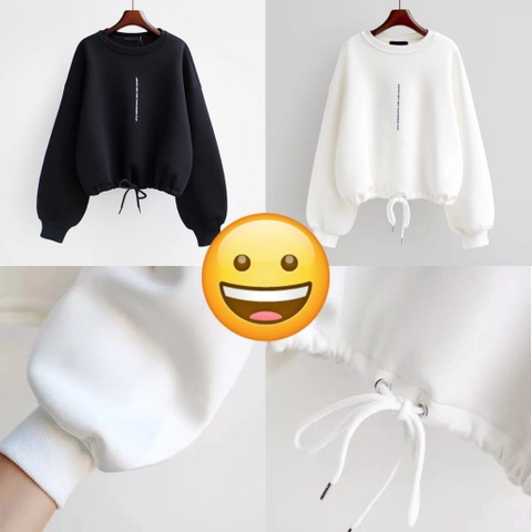 ALUS - Sweater Wanita Good Morning Tali Serut Bahan Fleece