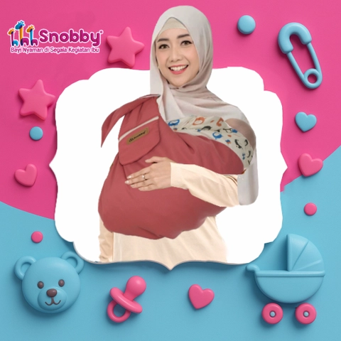 SNOBBY BABY - Gendongan Bayi Samping Cocok u/ Newborn + Saku Print Cria Series - SBG 8042