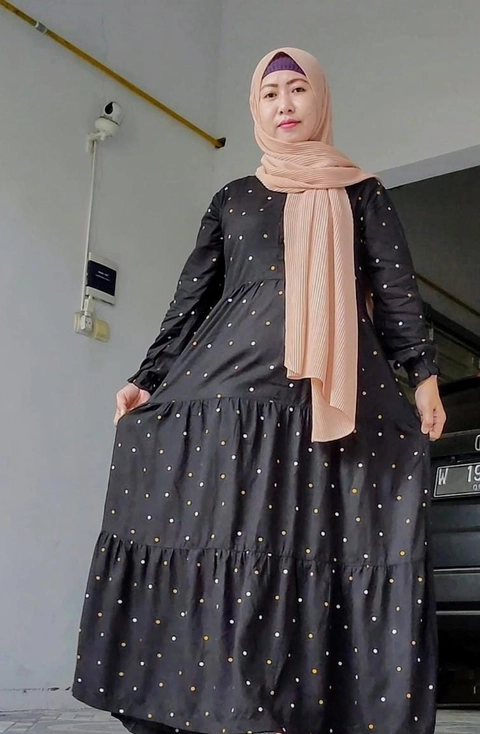 AL Irsyad Store - GAMIS RAYON POLKADOT Free Hijab segi 4