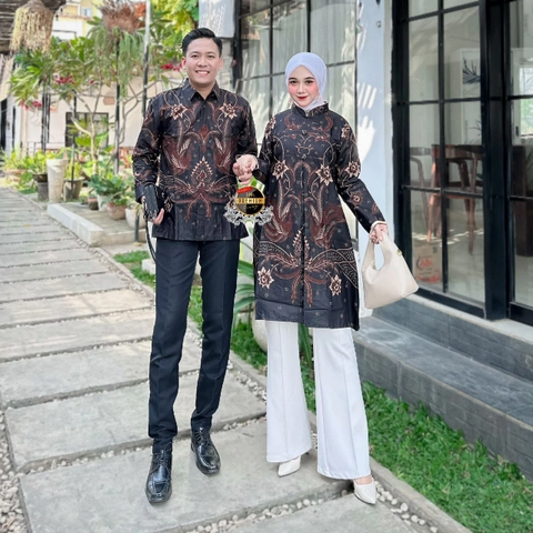 Kois Batik - Batik couplen pria dan wanita kemeja dan tunik bisa dipisah motif brama