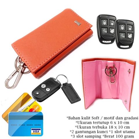 Lanc Fashion - Gantungan Kunci Dompet STNK Buff Kulit Serat Tayga