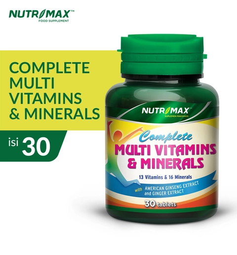 Nutrimax - Nutrimax Complete Multivitamins & Minerals Vitamin Ginseng Hipertensi Antioksidan Vitalit