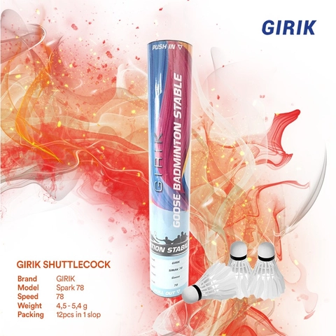 Girik - Shuttlecock GIRIK Original SPARK 78 Speed 78 - 12 pcs in 1 Tube