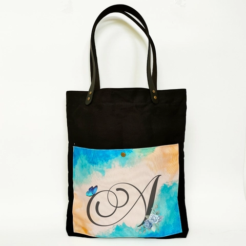 Dewani - Dewani Totebag Canvas Hitam ALP-HS-A Tas Wanita Alphabet series
