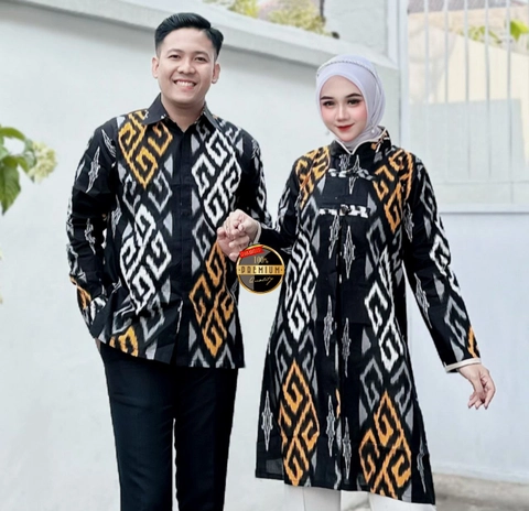 Ks muslim fashion - Batik sarimbit tunik dan kemeja dewasa baju kerja motif ulfa
