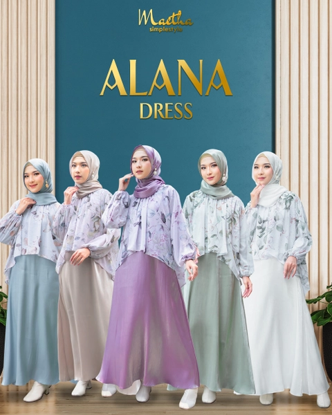 Dress Gamis Motif Set Inner Outer 2 in 1 Alana Series