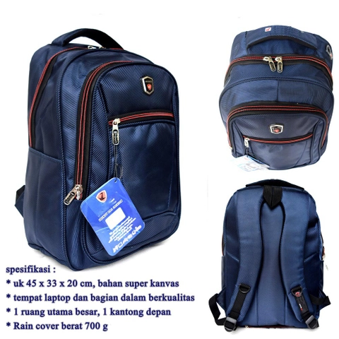 Lanc Fashion - Tas Ransel Laptop Original Virta Big Size Premium Navy