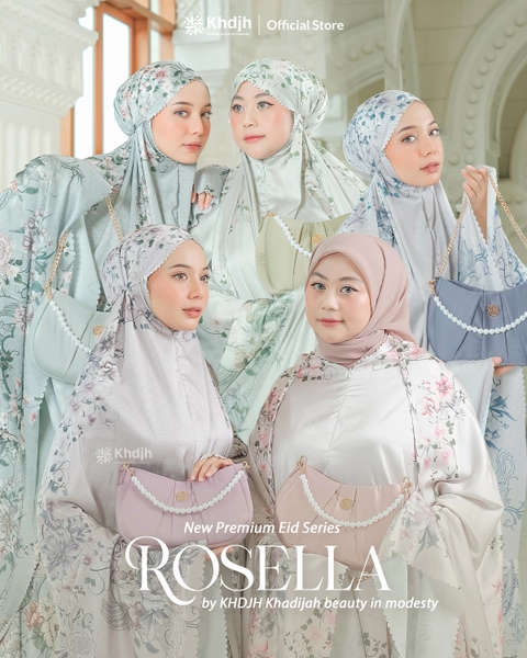 Khadijah Label - Mukena Dewasa Jumbo Premium Silk Motif Mewah Terbaru Rosella