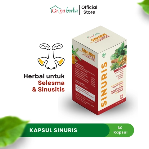 Griya Herba - Sinuris Obat Herbal Membantu Mengobati Sinusitis Selesma 60 Kapsul BPOM