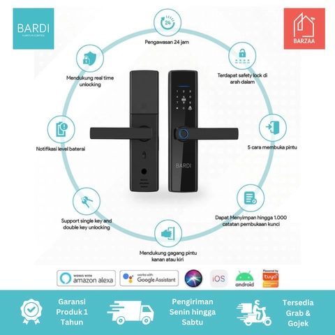 BARDI AKS MALANG - BARDI Doorlock with Handle (Lite Version) Handle Pintu Pintar