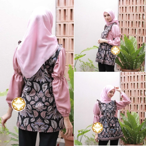 Rambe Batik Indonesia - Batik Blouse Atasan Muslim Wanita Best Seller ORIGINAL - Tiga Varian Model