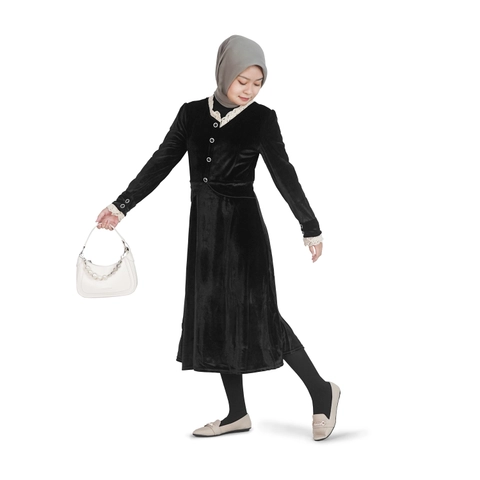 Nasuya - Ghina Dress - Dress Pesta 2023 Dress Kondangan Cantik Dress Hitam Elegan