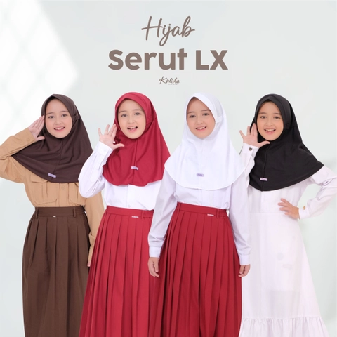 Kalisha official - Kerudung Sekolah Serut LX Kaos Size M