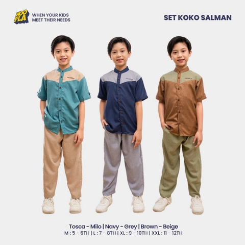 Evermos New Biz Partnership - [SBJ] Zain - Set Koko Celana Anak Laki Laki Muslim