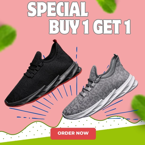 LUXIA - Promo Buy 1 Get 1 Sepatu Kets Sneakers Pria Runing Sporty Shoes LVS-02