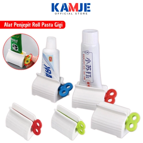 KAMJE Dispenser Alat Penjepit Jepitan Penekan Odol Pasta Gigi Roll Putar KMJ140